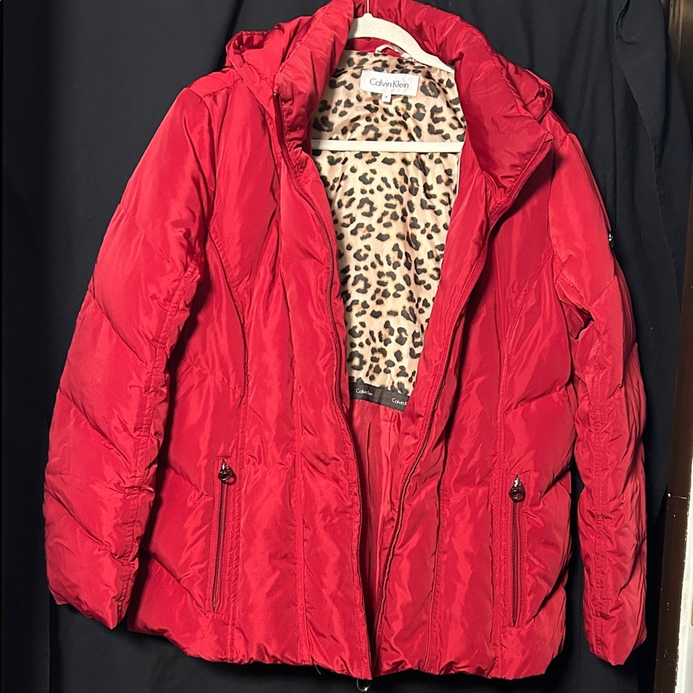 Calvin Klein Vibrant Red Puffer Jacket 1X